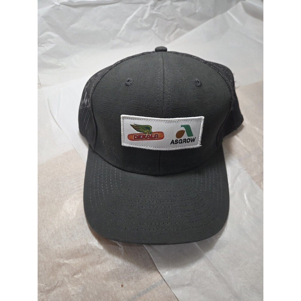 Vintage K-Products DEKALB ASGROW Patch Trucker Hat Snapback Cap Charcoal Gray